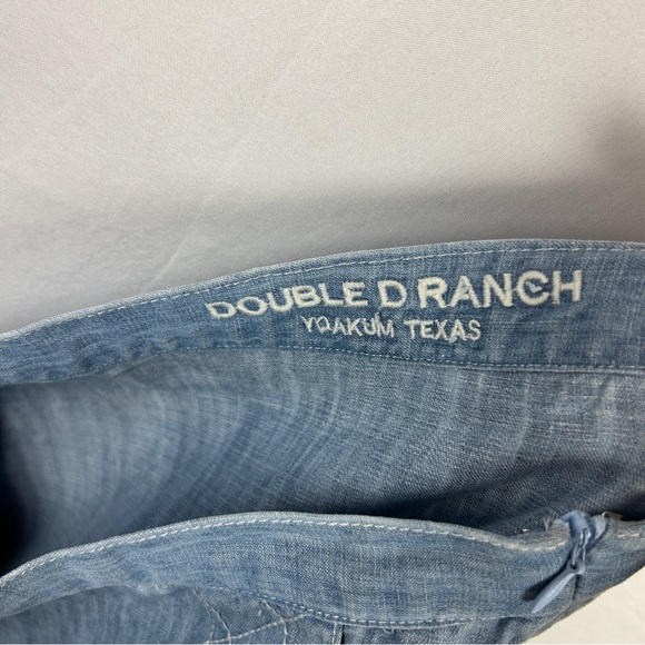 Double D ranch linen blend denim maxi skirt size 4 western - Picture 2 of 8